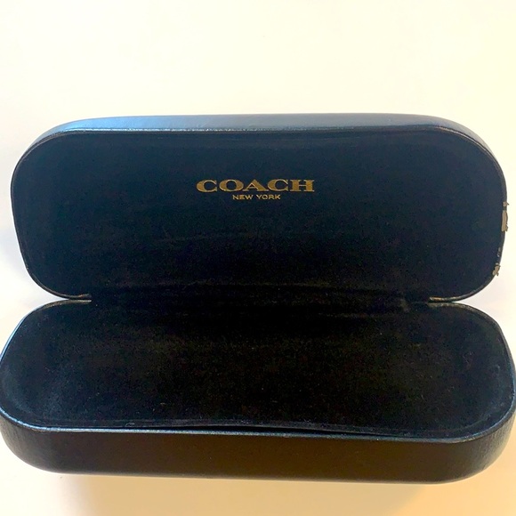 Coach black faux leather eye/ sunglasses case Unisex-1 - Picture 2 of 9